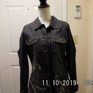 Laura Ashley Denim Rhinestone Jacket